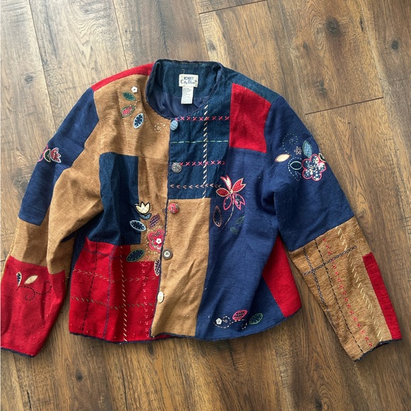 Koret City Blues Jackets & Blazers - Patchwork Embroidered Jacket - Navy, Red, Tan